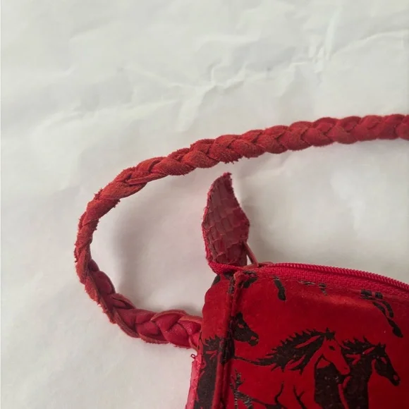 Leather/Suede Stampede Ruidoso Santa Fe Suede horse pattern purse - Picture 4 of 13